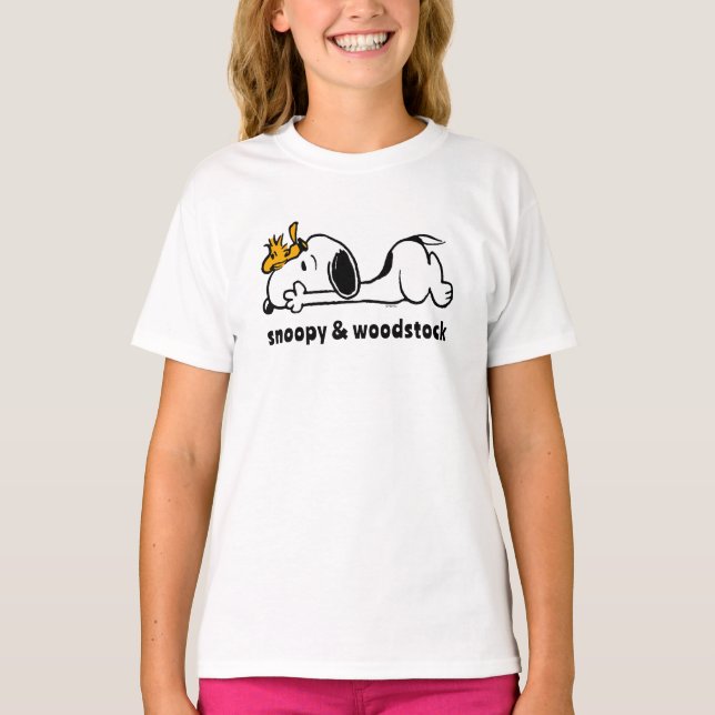 Snoopy & Woodstock | Smile Giggle Laugh T-Shirt (Front)