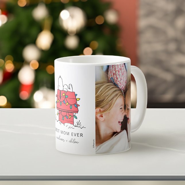 Snoopy's Christmas Doghouse | Best Mum - Photo Coffee Mug (Mug on counter)