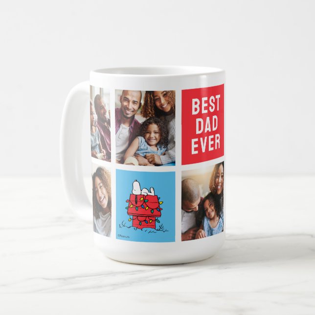 Snoopy's Christmas Doghouse | Dad - Photo Collage Coffee Mug (Front Left)