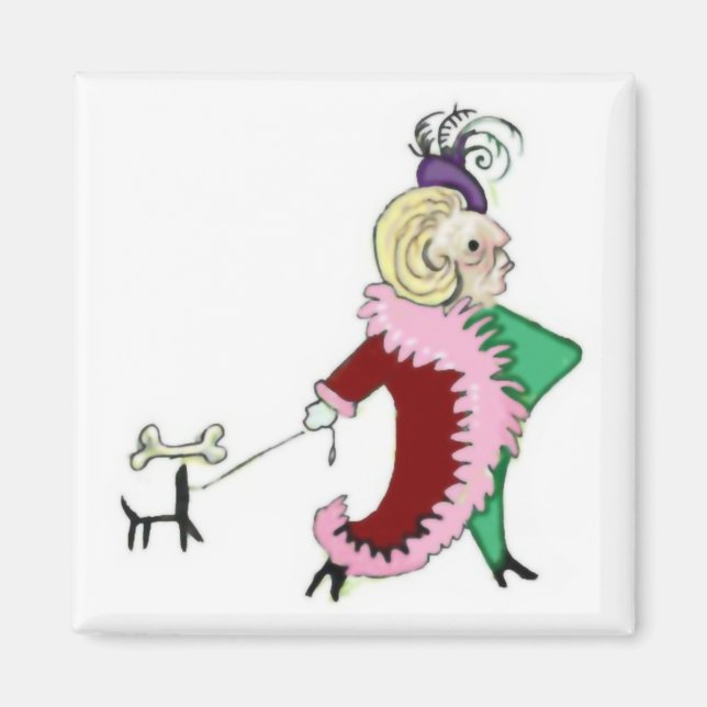 Snooty Lady with a Large Bosom and Dog Magnet (Front)