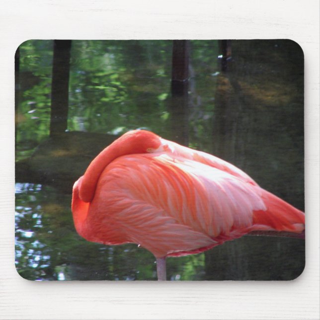 Snoozing Flamingo Mouse Mat (Front)