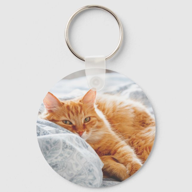 Snoozing Kitten Keychain (Front)
