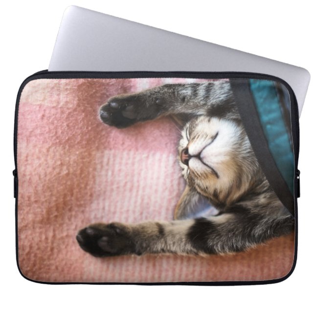 Snoozing Kitten Laptop Sleeve (Front)