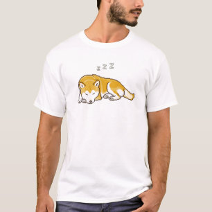 Snoozing Shiba Inu Dog Pixelart T-Shirt