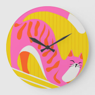 Snoozing Whiskers Large Clock