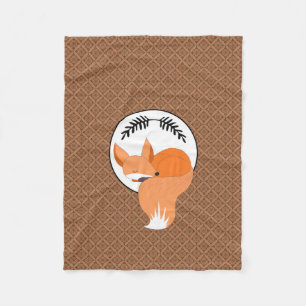 Snoozing Woodland Fox Cosy Fleece Blanket