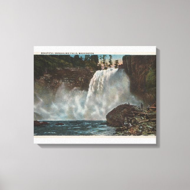 Snoqualmie Falls, WA - View of Falls at Bottom Canvas Print (Front)