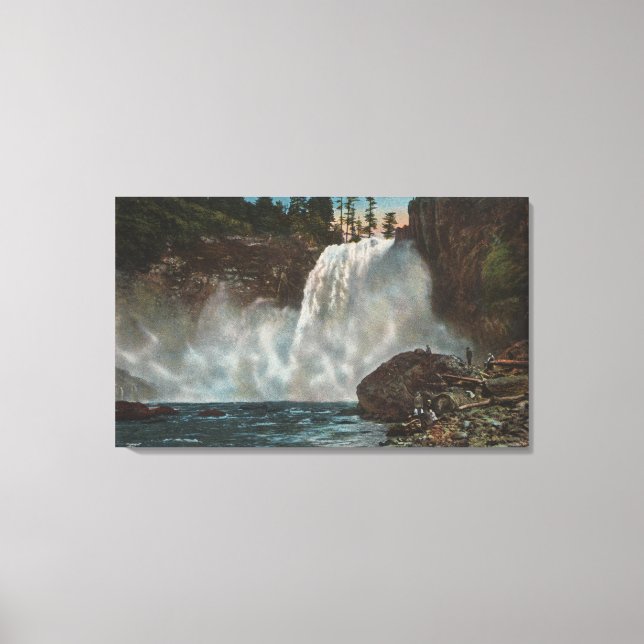 Snoqualmie Falls, WA - View of Falls at Bottom Canvas Print (Front)