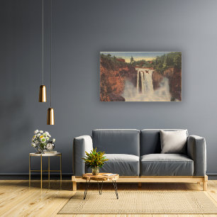 Snoqualmie Falls, WA - View of Falls & Lodge Canvas Print