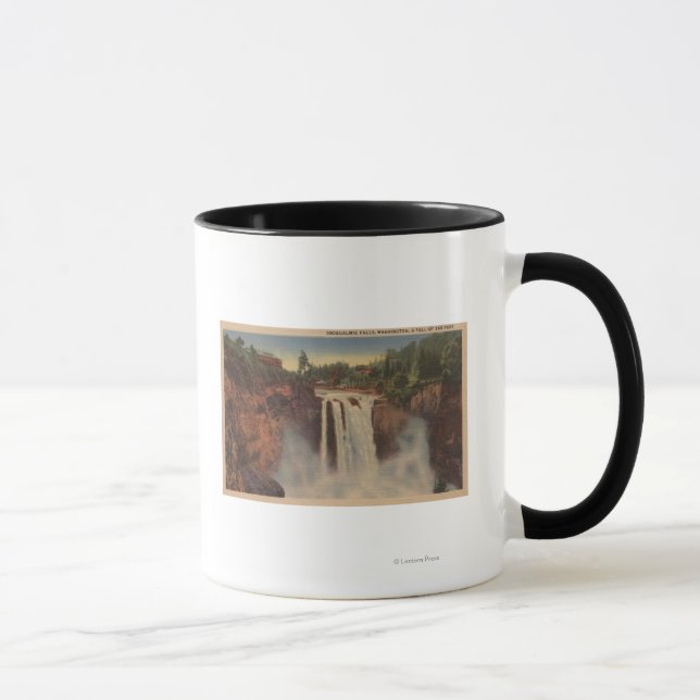 Snoqualmie Falls, WA - View of Falls & Lodge Mug (Right)