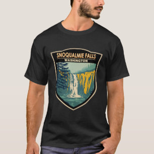 Snoqualmie Falls Washington Waterfall Badge T-Shirt