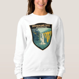 Snoqualmie Falls Washington Waterfall Vintage Sweatshirt