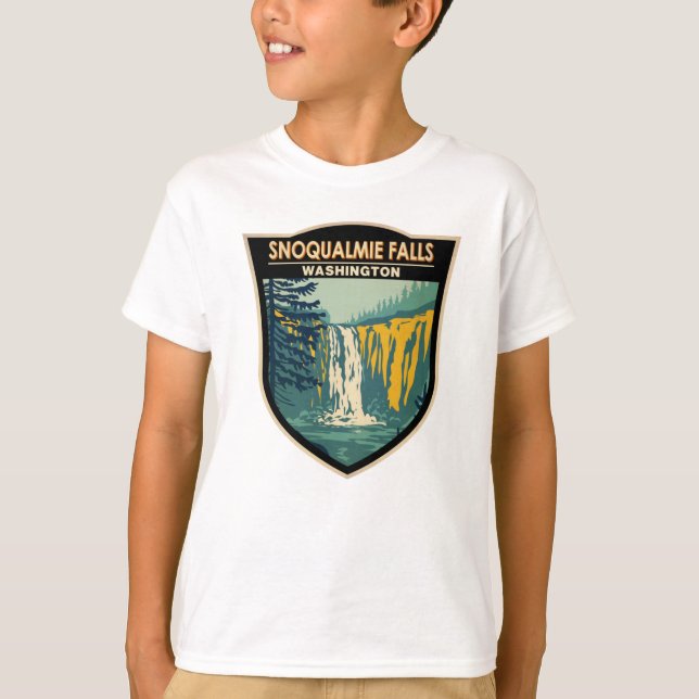 Snoqualmie Falls Washington Waterfall Vintage T-Shirt (Front)