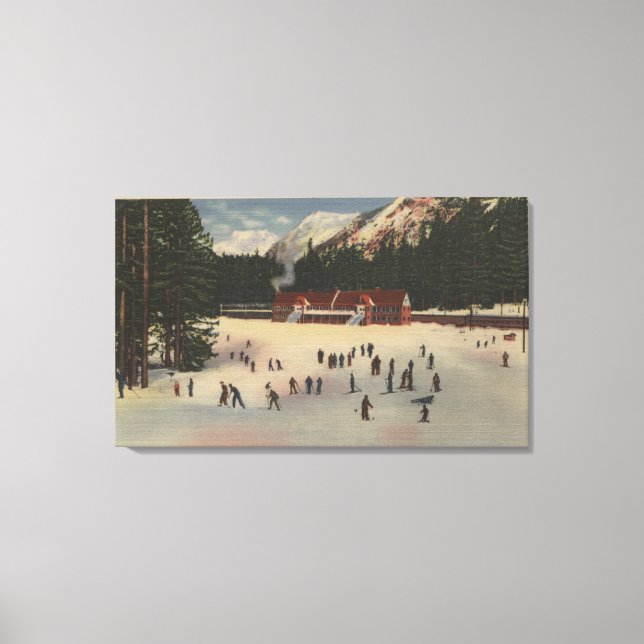 Snoqualmie Ski Area, WA - View of Ski Canvas Print (Front)