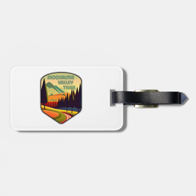 Snoqualmie Valley Trail Washington State Colours Luggage Tag (Back Horizontal)