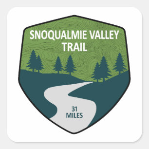 Snoqualmie Valley Trail Washington State Square Sticker