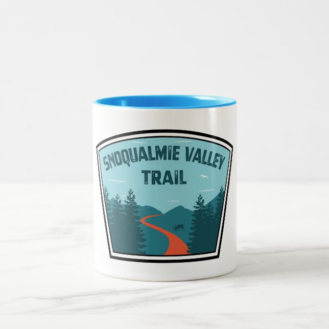 Snoqualmie Valley Trail Washington State Two-Tone Coffee Mug (Center)