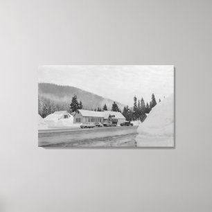 Snoqualmie, WA - Summit Inn Ski Area Photograph Canvas Print