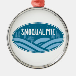 Snoqualmie Washington Outdoors Metal Tree Decoration