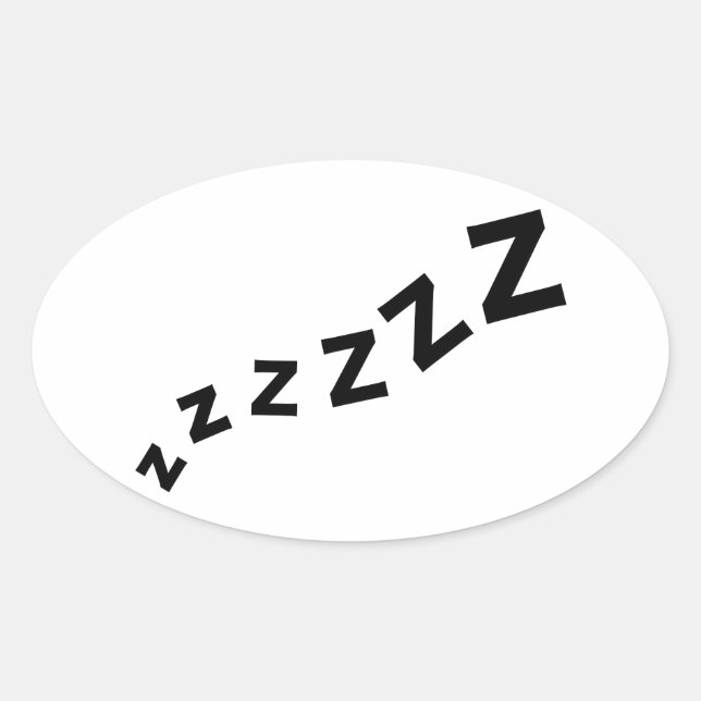Snore zzz oval sticker (Front)
