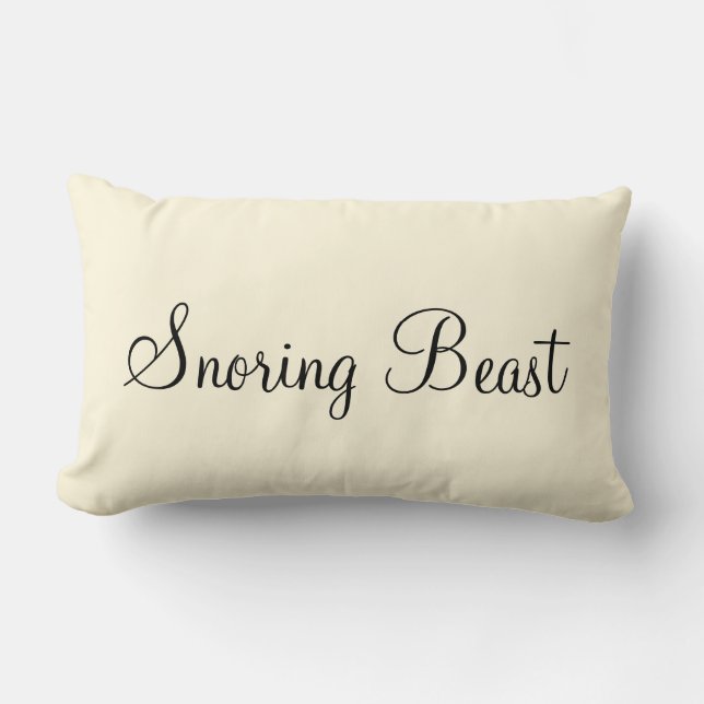 "Snoring Beast" Personalised Text Design Lumbar Cushion (Front)