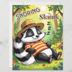 Snoring Skunk Cute Cartoon Kid's Nursery Art