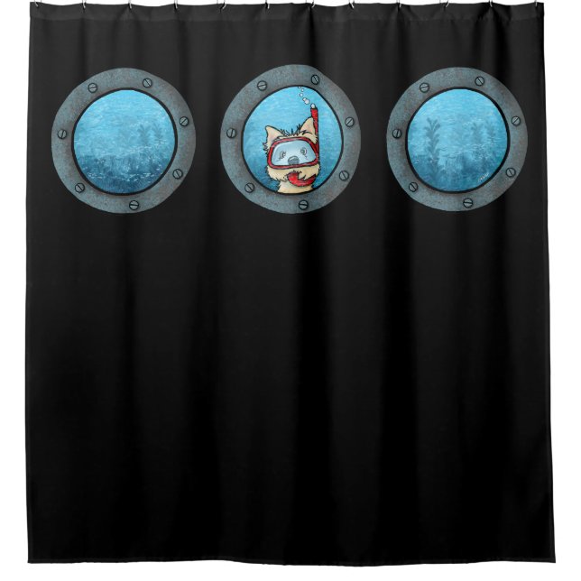 Snorkel Cairn Porthole Shower Curtain (Front)
