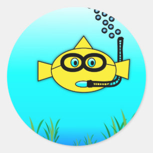 Snorkel Fish Classic Round Sticker