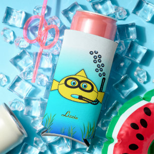 Snorkel Fish Personalised with Name Seltzer Can Cooler