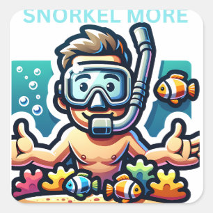 Snorkel More Square Sticker