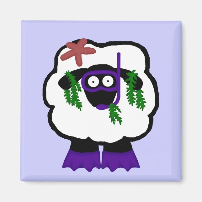 Snorkel Sheep Magnet (Front)