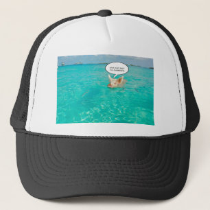Snorkel Swimming Pig Customise Text Trucker Hat