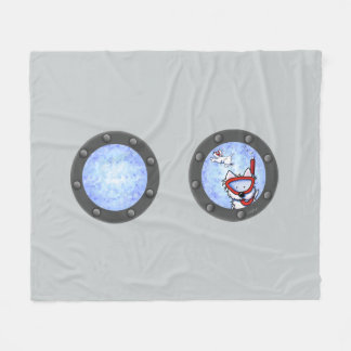Snorkel Westie Portholes Fleece Blanket