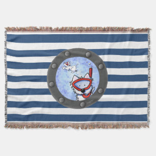 Snorkel Westies Nautical Throw Blanket