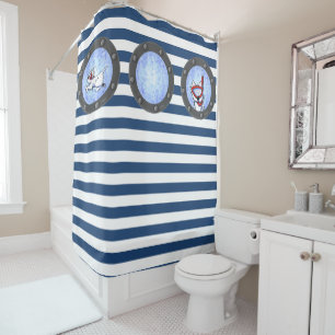 Snorkel Westies Porthole Shower Curtain