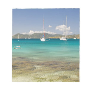 Snorkelers in idyllic Pirates Bight cove, Bight, Notepad