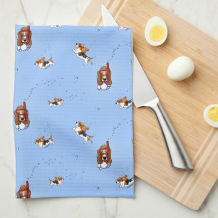 Snorkeling Basset Hounds Kitchen Towel