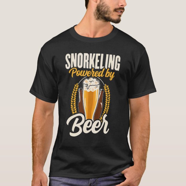 Snorkeling Powered By Beer Snorkel Scuba Diver Div T-Shirt (Front)