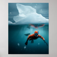 Snorkelling below the ice