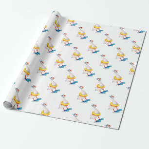 Snorkelling Canada Goose in Flippers and Swim Ring Wrapping Paper