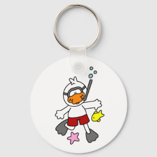 Snorkelling Duck at Beach Key Ring