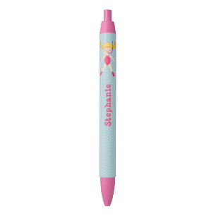 Snorkelling Girl Beach Party Black Ink Pen