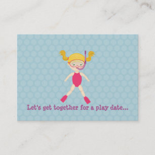 Snorkelling Girl Beach Party Calling Card