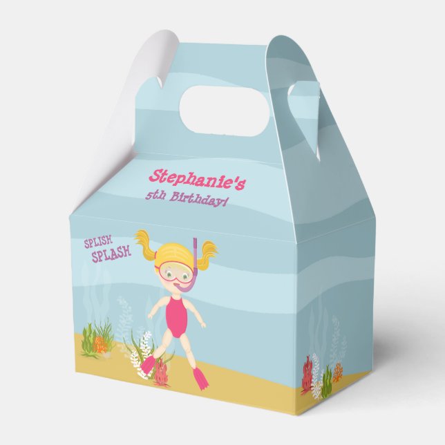 Snorkelling Girl Beach Party Favour Box (Front Side)