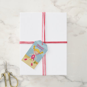Snorkelling Girl Beach Party Gift Tags