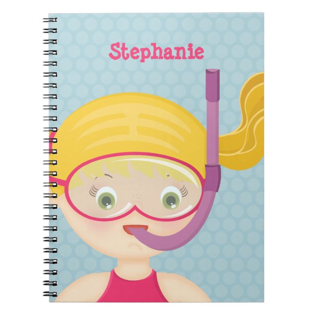 Snorkelling Girl Beach Party Notebook (Front)