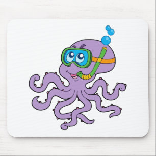 Snorkelling Octopus Mouse Mat