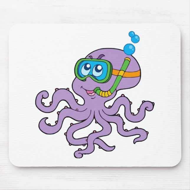 Snorkelling Octopus Mouse Mat (Front)