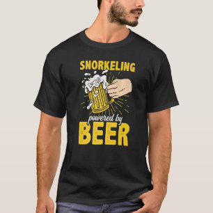 Snorkelling Powered By Beer Snorkel Scuba Diver Di T-Shirt