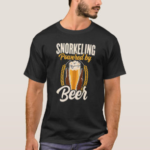 Snorkelling Powered By Beer Snorkel Scuba Diver Di T-Shirt